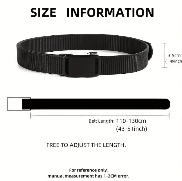Automatic Buckle Canvas Tactical Belt for Men Durable Adjustable Workwear and Outdoor Use