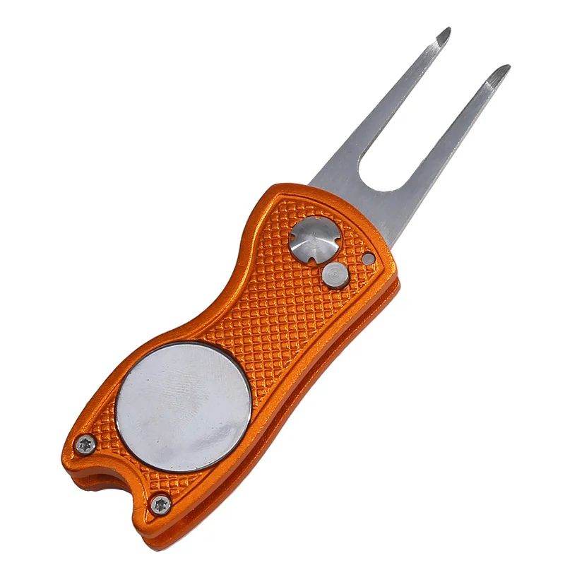 Foldable Golf Divot Repair Tool with Groove Cleaner