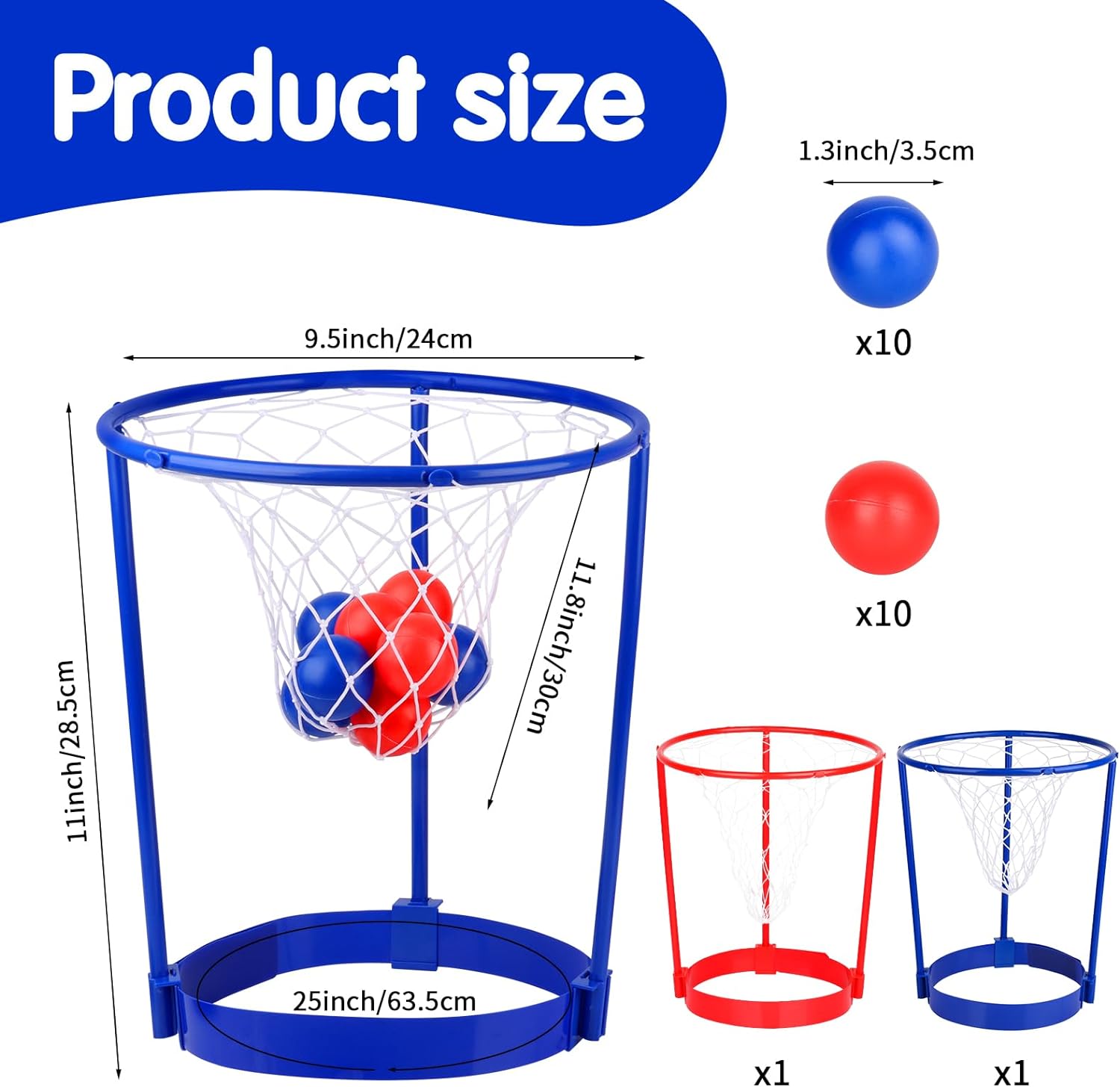 Adjustable Pack Head Hoop Basketball Party Game, Kids Adults Headband with Balls Fun Birthday Gift