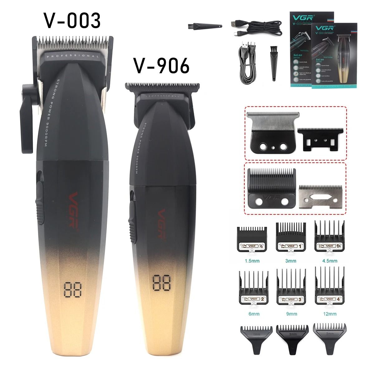 VGR V 003 Professional Hair Clipper with Ceramic Blade and USB Charging