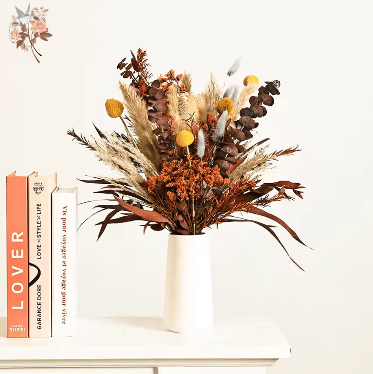 Boho Preserved Flower Bouquet – Pampas Grass & Eucalyptus Decor Set for Home & Weddings