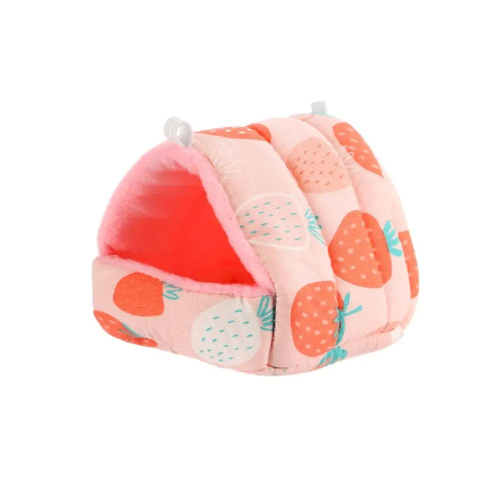 Warm Plush Small Animal Sleeping Bed | Cozy Winter Guinea Pig Nest & Hamster House | Rabbit Squirrel Snuggle Mat