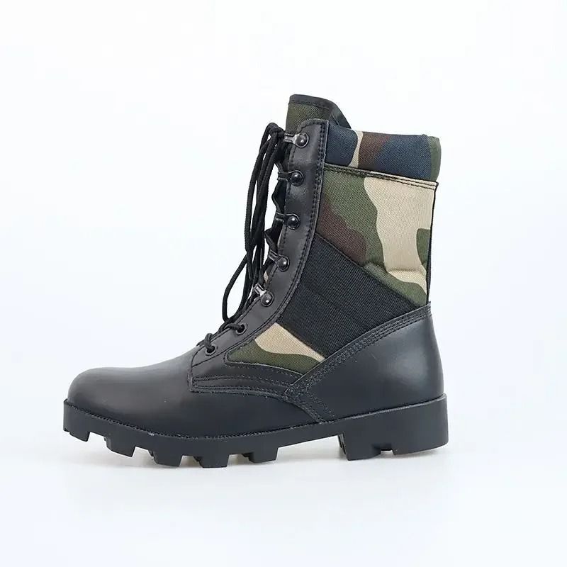 Mens Lace Up Waterproof Canvas Tactical Combat Desert Ankle Boots