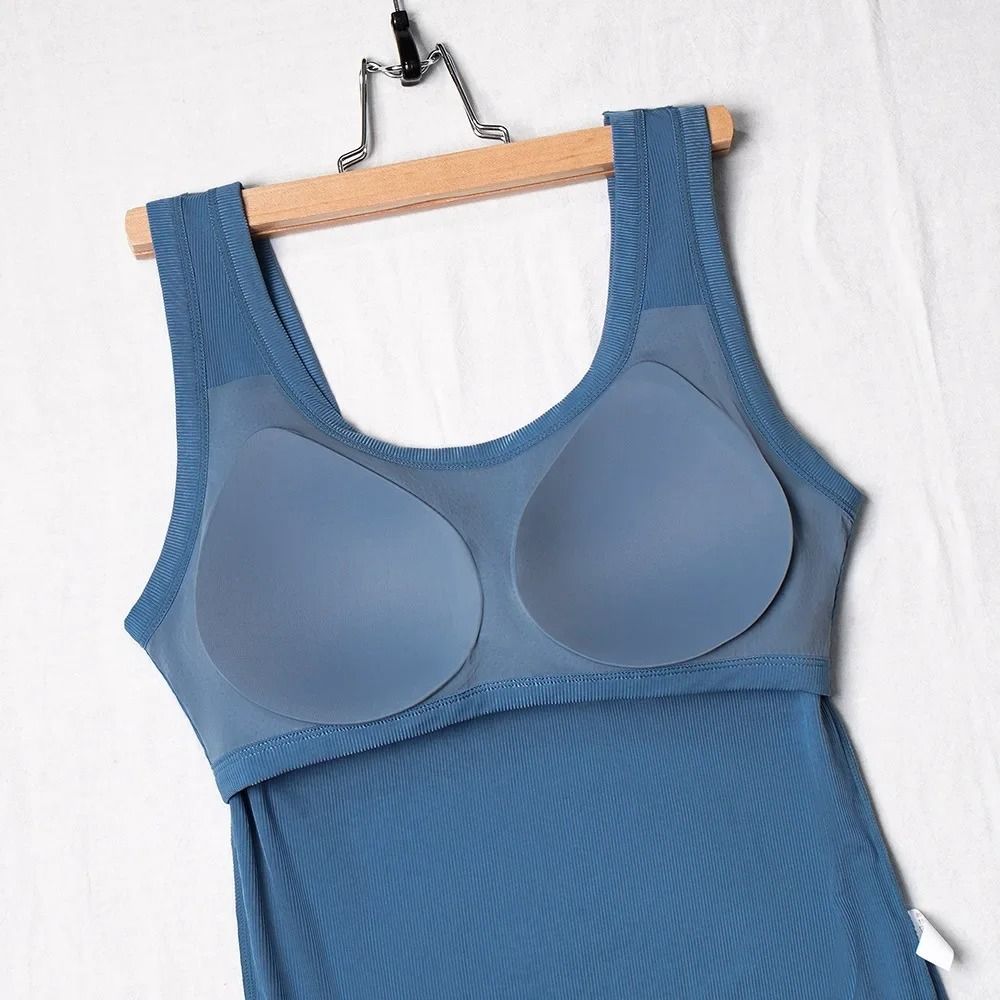 Women U-Back Camisole Top with Built-In Bra and Wide Straps