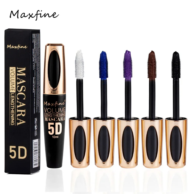 5D Silk Mascara with Big Eyes Silicone Brush Head Multi-coloured Priming Waterproof Mascara Long Lasting