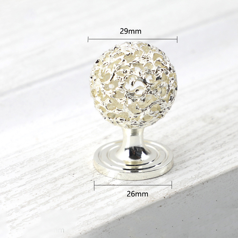 Polished Ball Cabinet Knob Zinc Alloy Round Drawer Pull