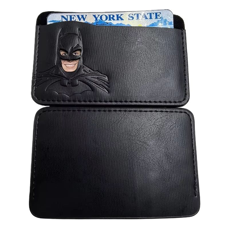 Leather Bat ID Wallet Superhero Mask Leather Card Holder Personalized Wallet Gift For Him Or Her
