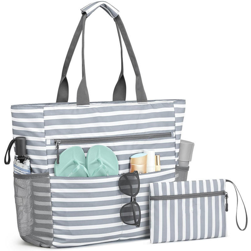 Large Capacity Waterproof Beach Tote Bag Foldable Sandproof Travel Organizer