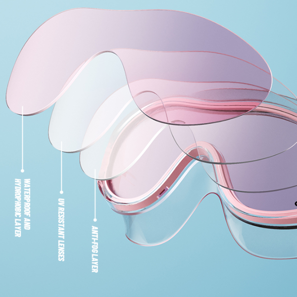 Anti Fog Swimming Goggles with UV Protection Large Frame Adjustable Silicone Fit