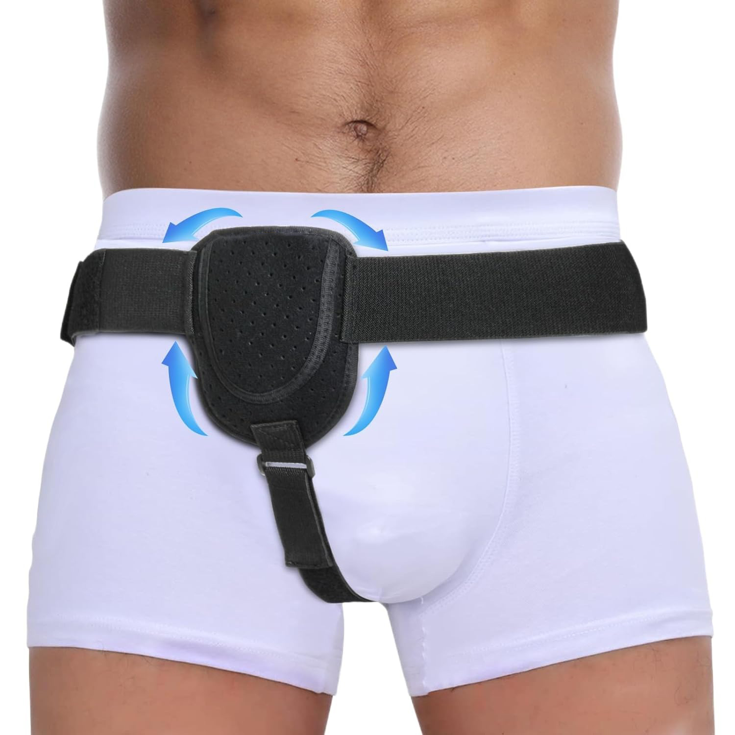 Adjustable Groin Support Belt with Detachable Compression Pads for Men & Women, Pre/Post-Surgical Protection with Waist