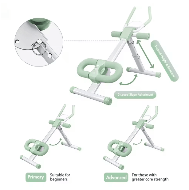 Adjustable Folding Ab Workout Machine Crunch Trainer for Core and Full Body Home Workouts