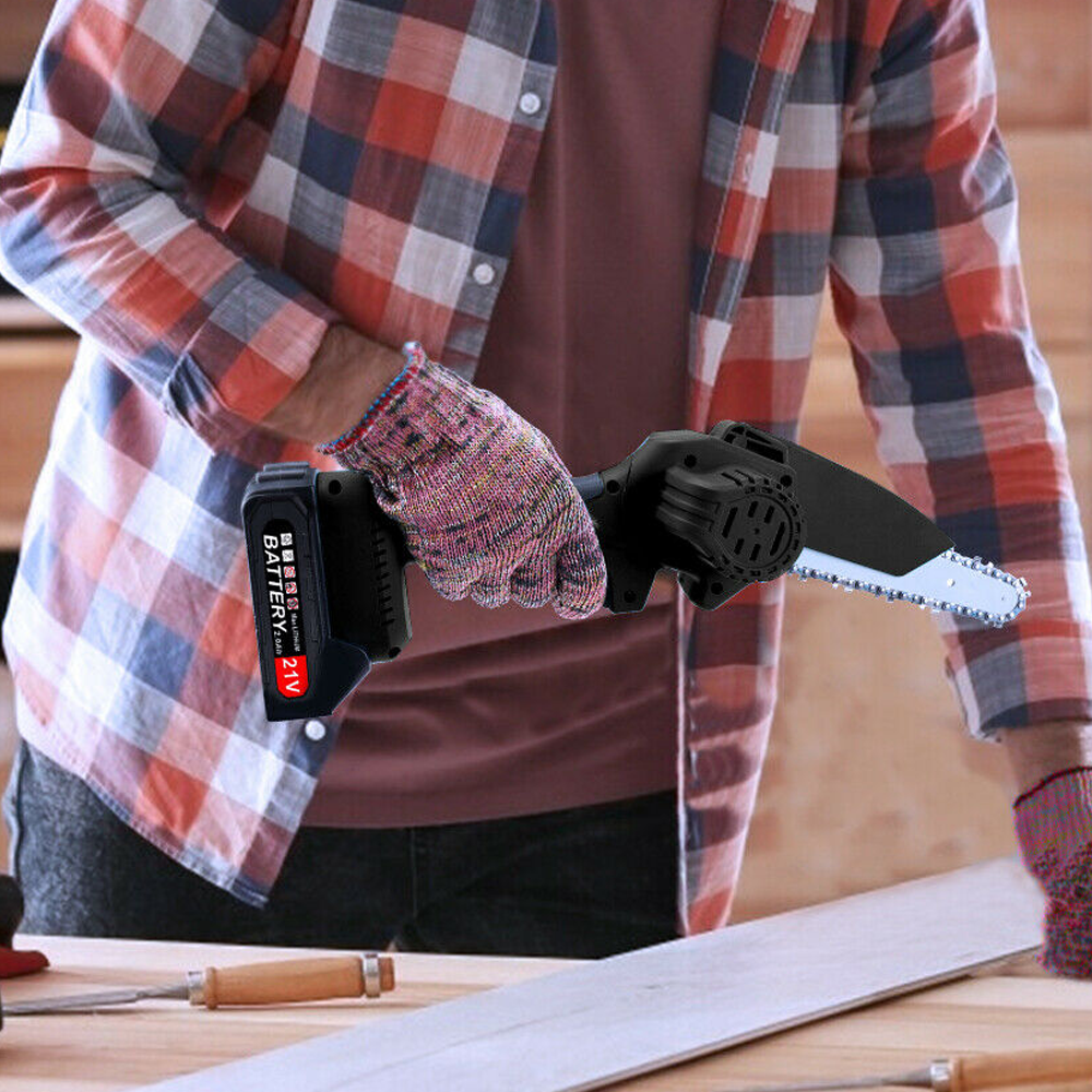 Rechargeable Handheld Mini Chainsaw – Portable & Cordless Wood Cutting Tool