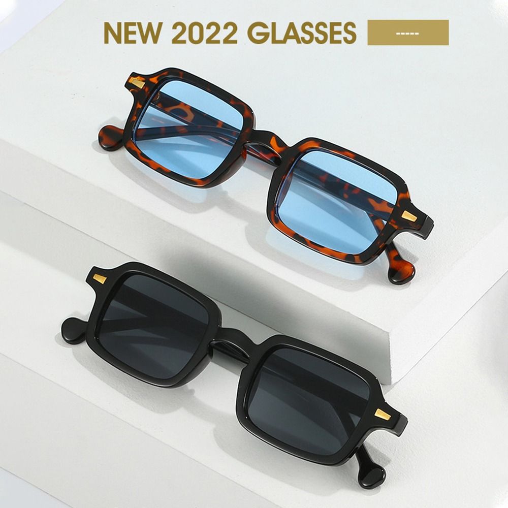 Square Sunglasses with Rivets Decoration, Retro Gradient Men Sun Glasses, Outdoor Protection