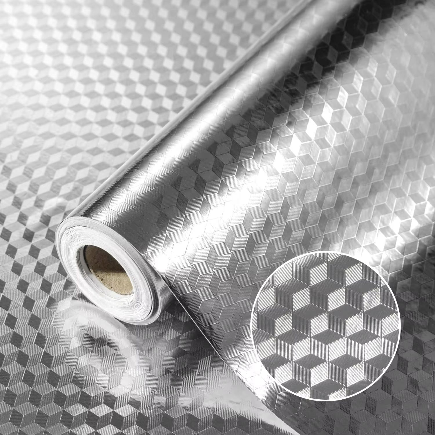 Stove Splash Guard Aluminum Foil Backsplash Roll, Self-Adhesive Oil-Resistant Kitchen Wallpaper