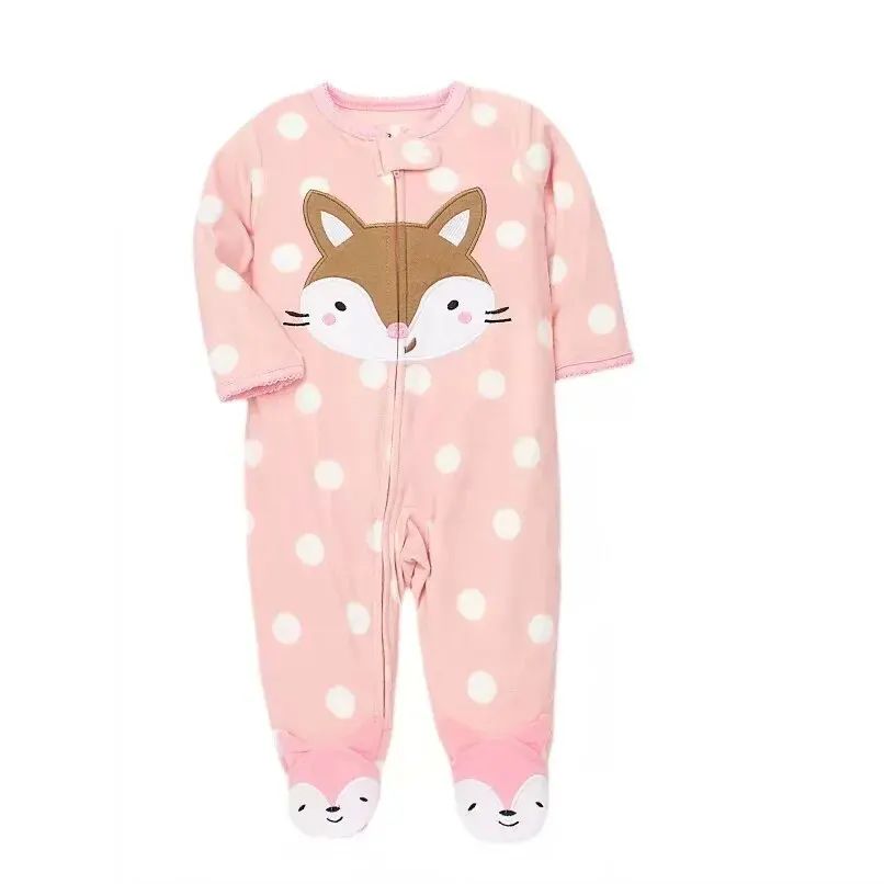 CozyCritter Baby Fleece Romper Hooded Animal Zipper Jumpsuit
