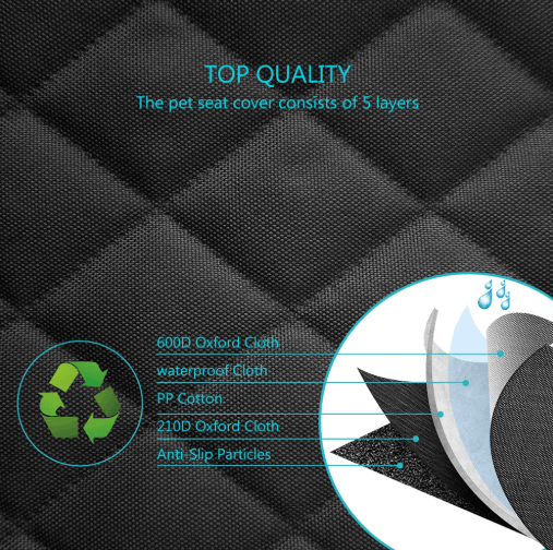 Waterproof Dog Car Seat Cover with Armrest-Compatible Design