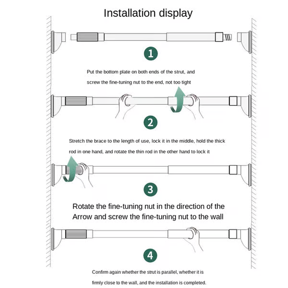 Wall Mounted Clothes Hanging Rod