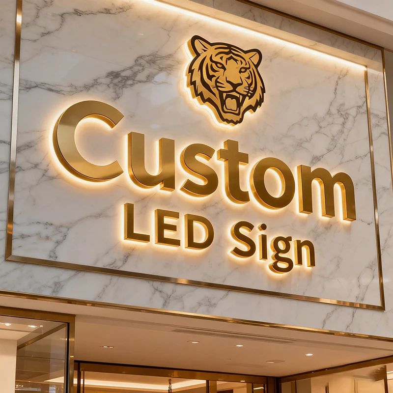 Custom Backlit LED Metal Letter Sign – Waterproof Stainless Steel Storefront Signage
