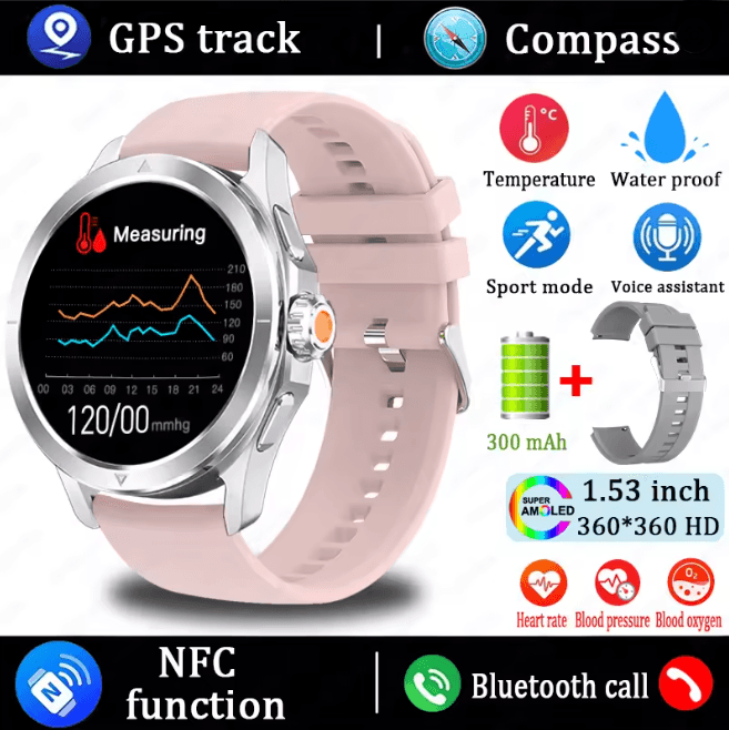 S4 Ultra GPS Smart Watch with AMOLED Display and Bluetooth Calling