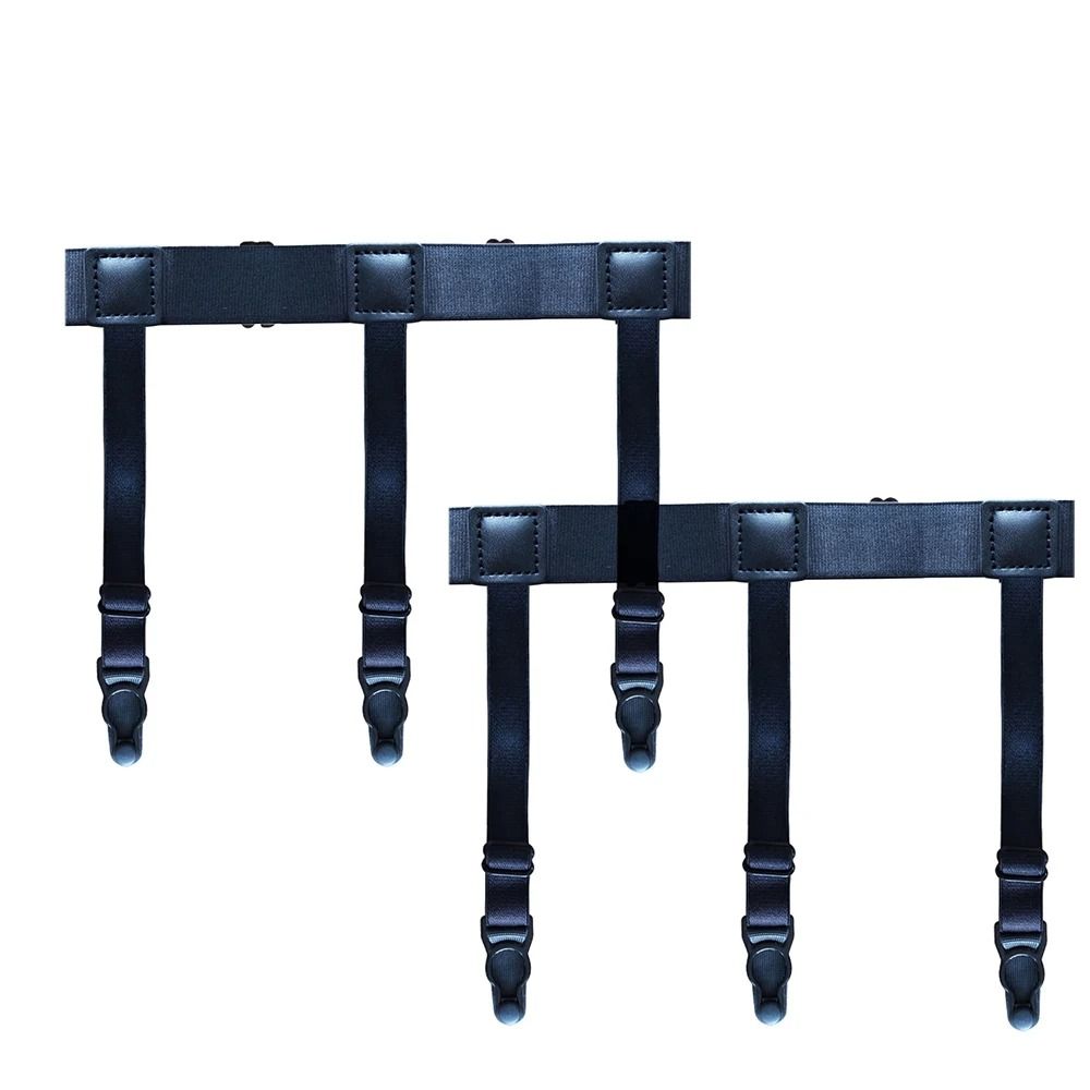 Mens Adjustable Shirt Stays – Elastic Non-Slip Garters to Keep Shirts Neat and Tucked All Day