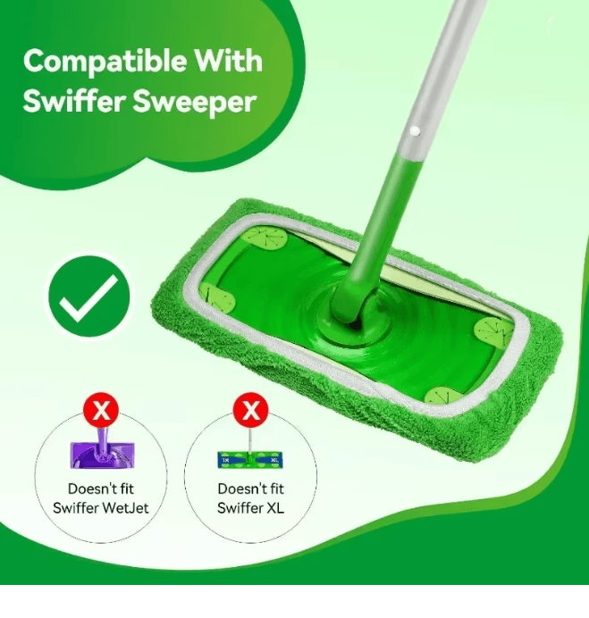 Reusable Microfiber Mop Pads for Wet and Dry Floor Cleaning