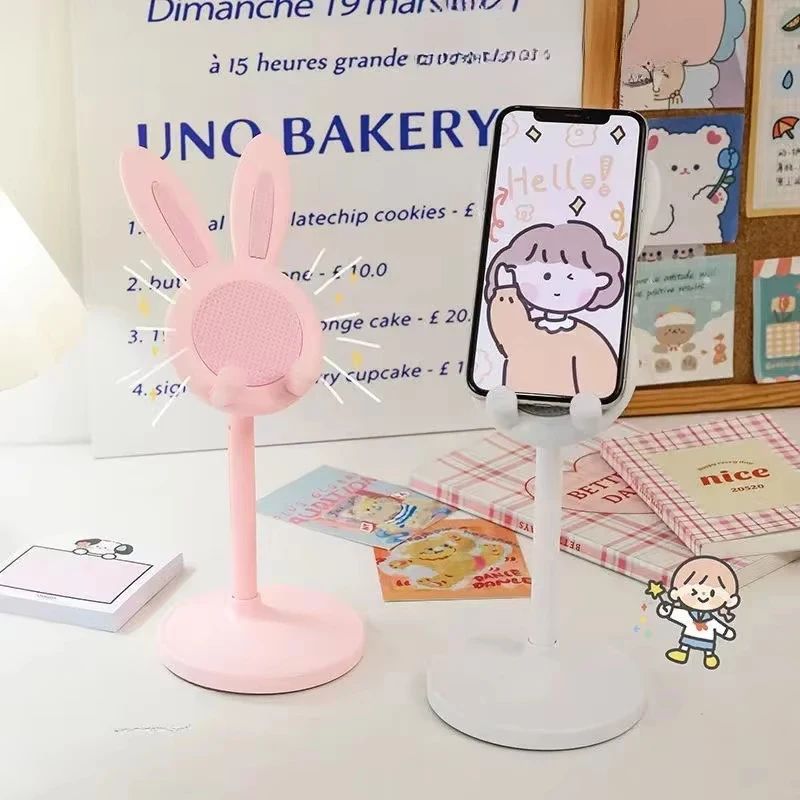 Cute Pink Rabbit Desktop Phone Holder