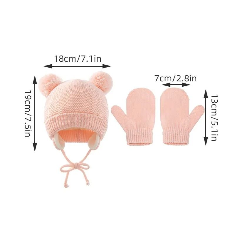 Baby Winter Knit Hat and Gloves Set
