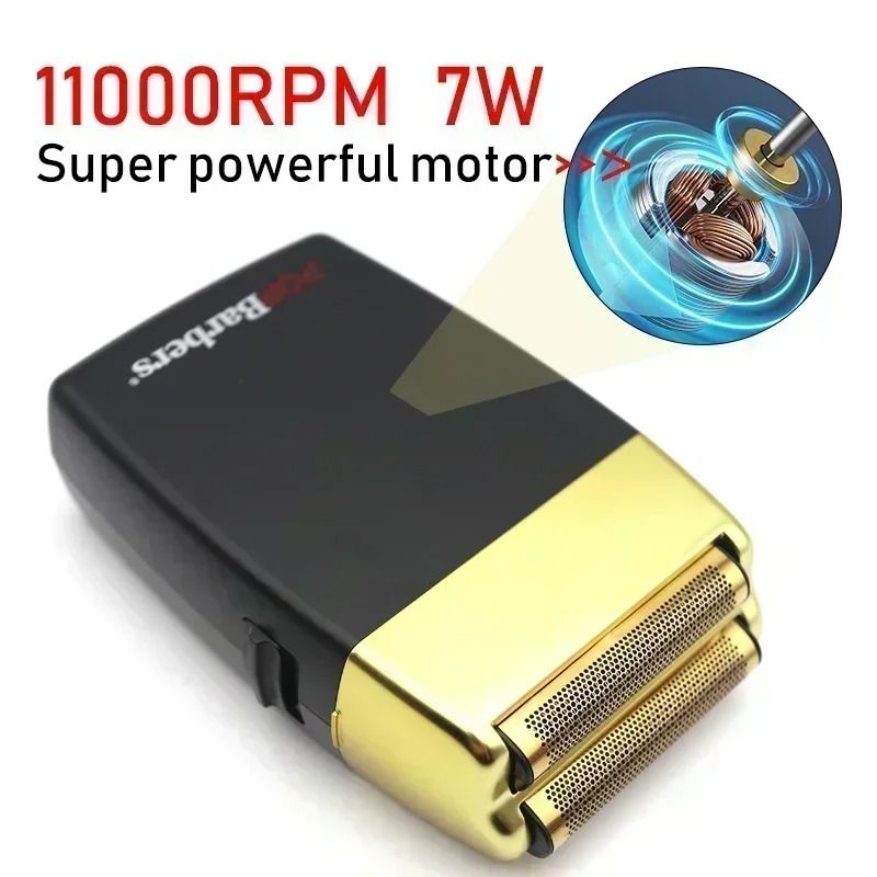 Professional Electric Beard Trimmer Double Foil Shaver with USB Charging