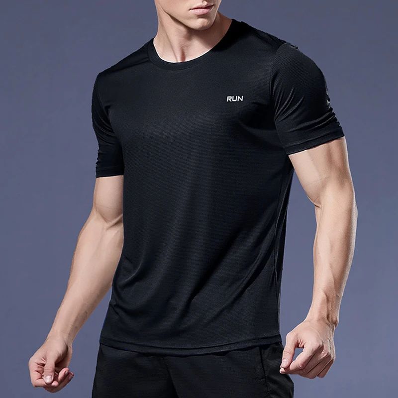 Mens Quick Dry Compression Sports T-Shirt - Running & Soccer Jersey, Breathable Gym Fitness Top for Training