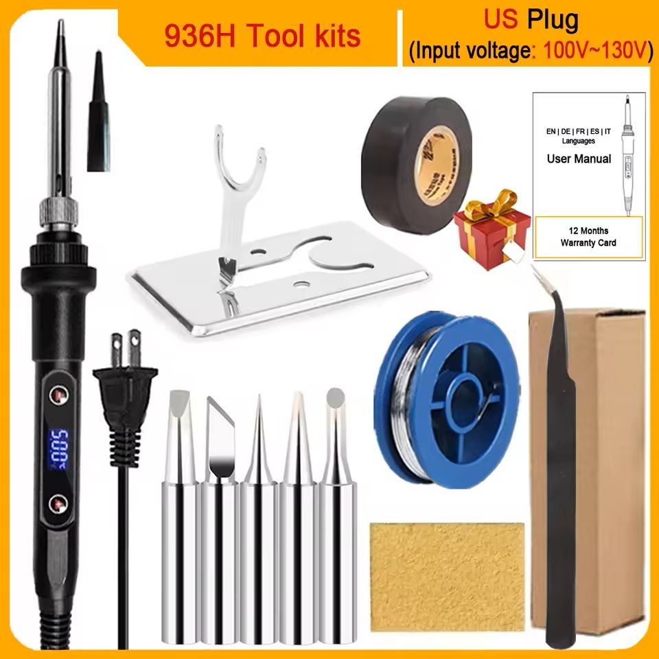 Electric Soldering Iron Kit with Adjustable Temperature and LCD Display