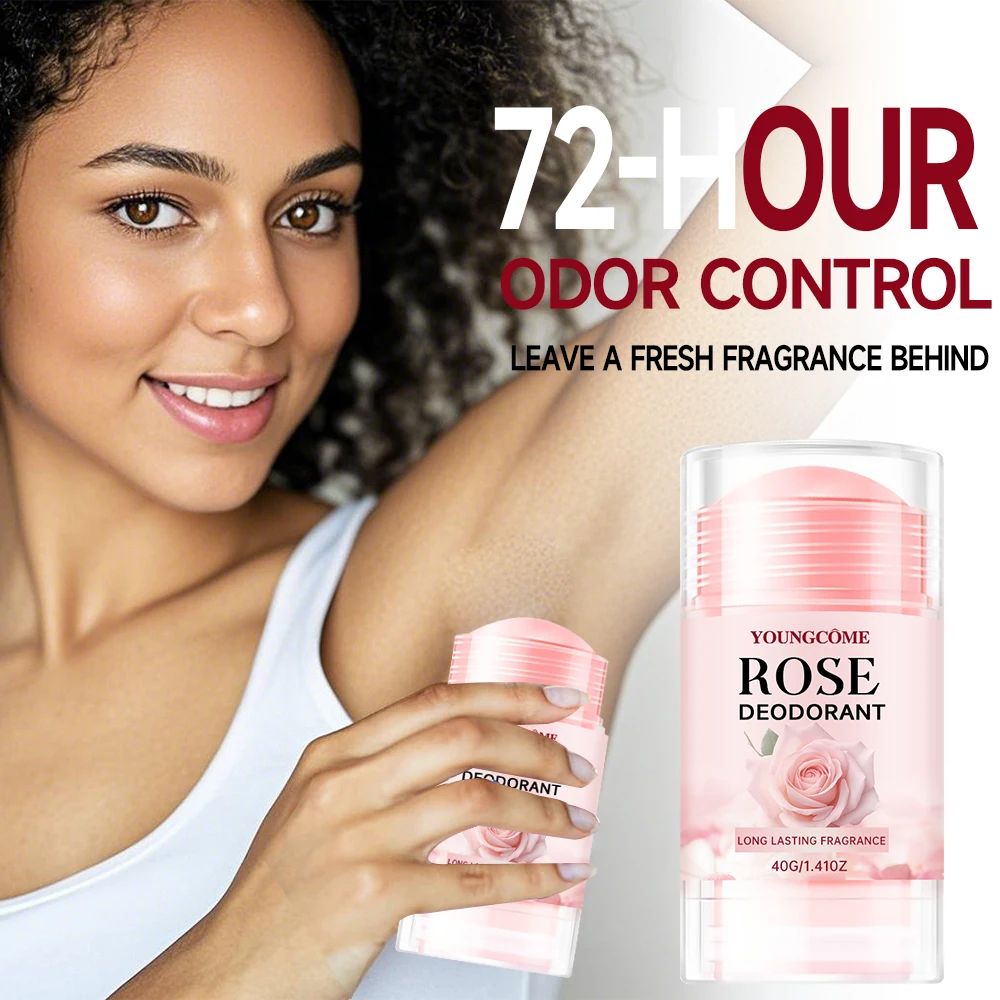 Pink Rose Deodorant Stick Long Lasting Rose Fragrance Underarm Deodorant