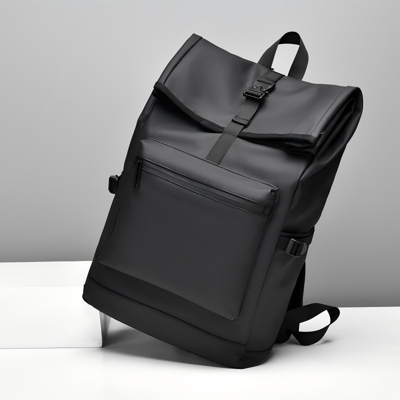 Large Capacity Backpack Stylish Black Travel & Commuter Bag with Adjustable Straps and Multiple Compartments