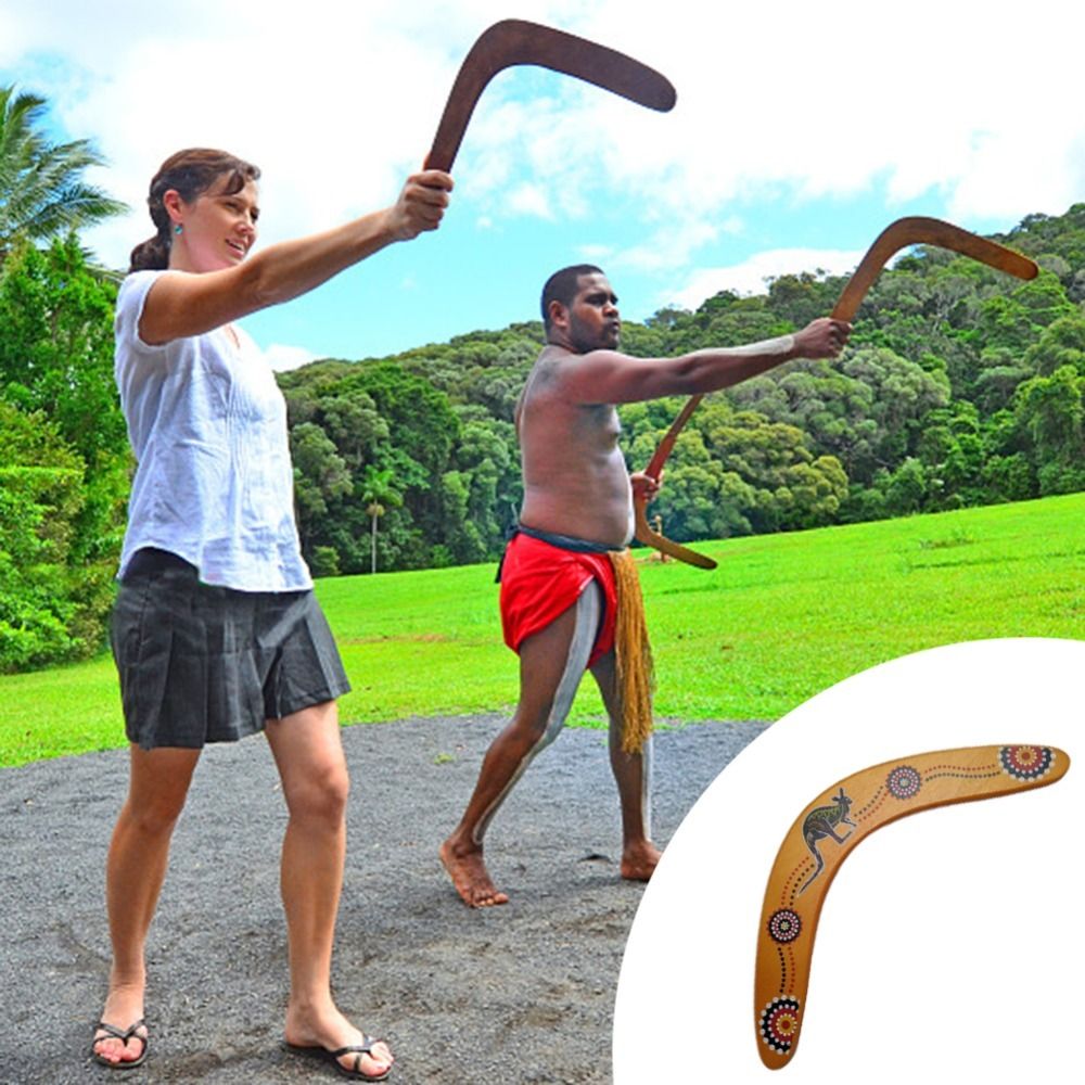 Kids Boomerang Wooden Returning Outdoor Toy