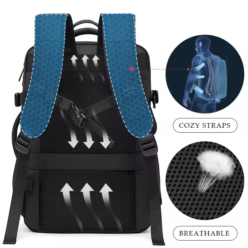 Expandable Waterproof Laptop Backpack with USB Charging Travel Business School Bag