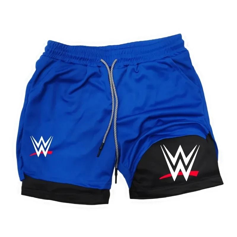 Mens Two in One Performance Running Shorts with Phone Pocket and Towel Ring