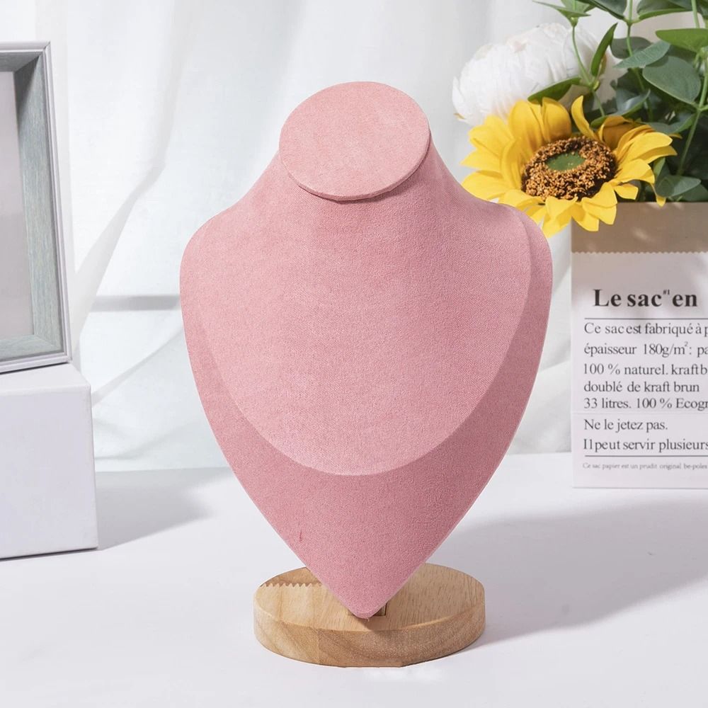 Wooden Mannequin Bust Necklace Display Stand Jewelry Holder