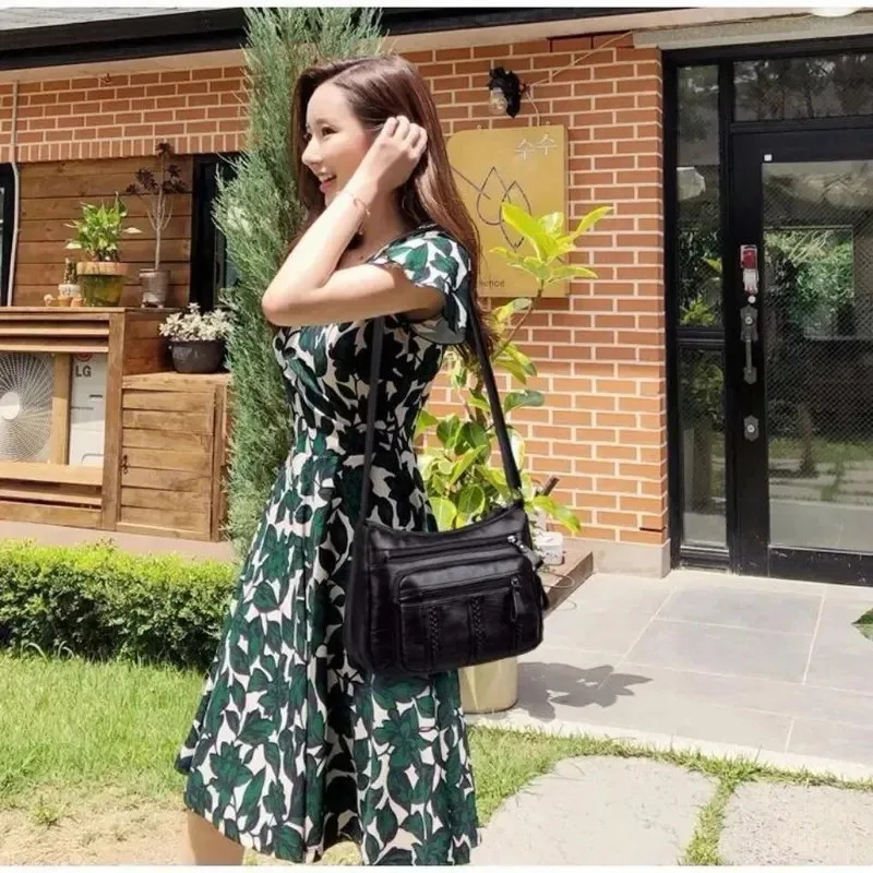 Lightweight Multi Layer Shoulder Bag for Women Spacious Tote Handbag for Everyday Use