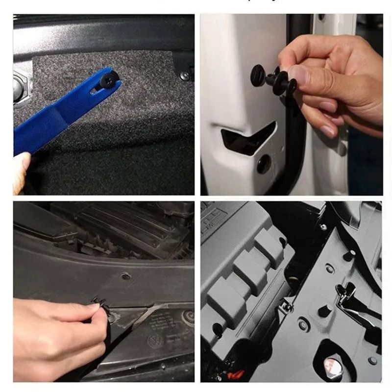 8mm Plastic Car Rivet Clips Bumper Fender Fasteners Set