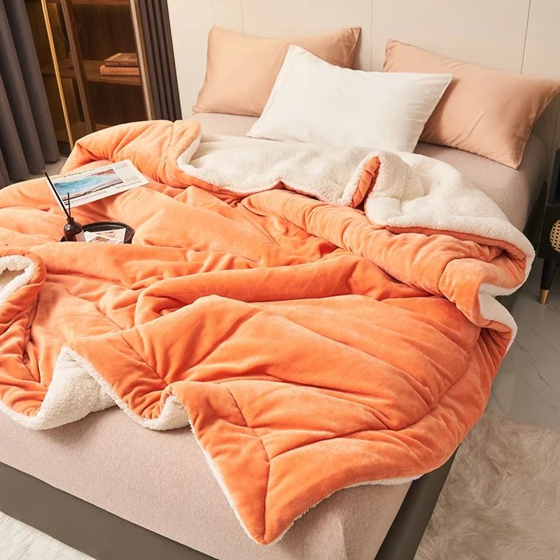 Super Soft Imitation Lambswool Blanket High Quality Milk Fleece Sofa Blanket