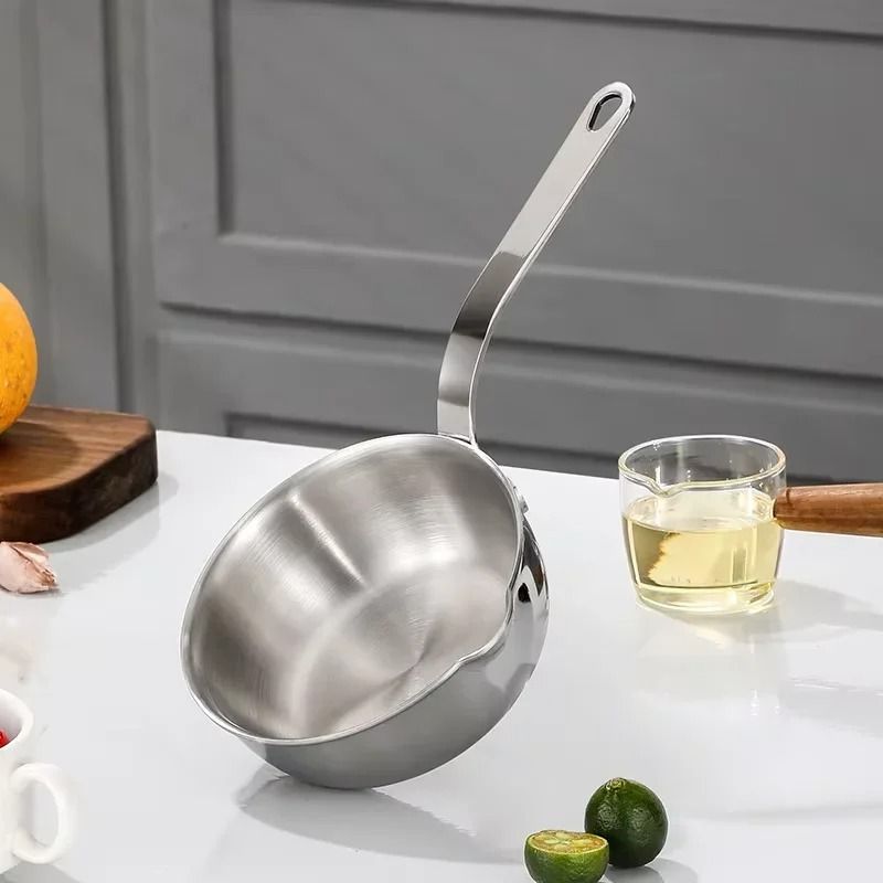 4.7 in Stainless Steel Mini Saucepan & Oil Pot