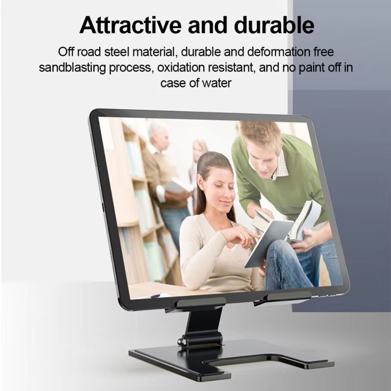 Universal All-Metal Adjustable Tablet Stand – Portable Desk Holder for iPad, Samsung & More