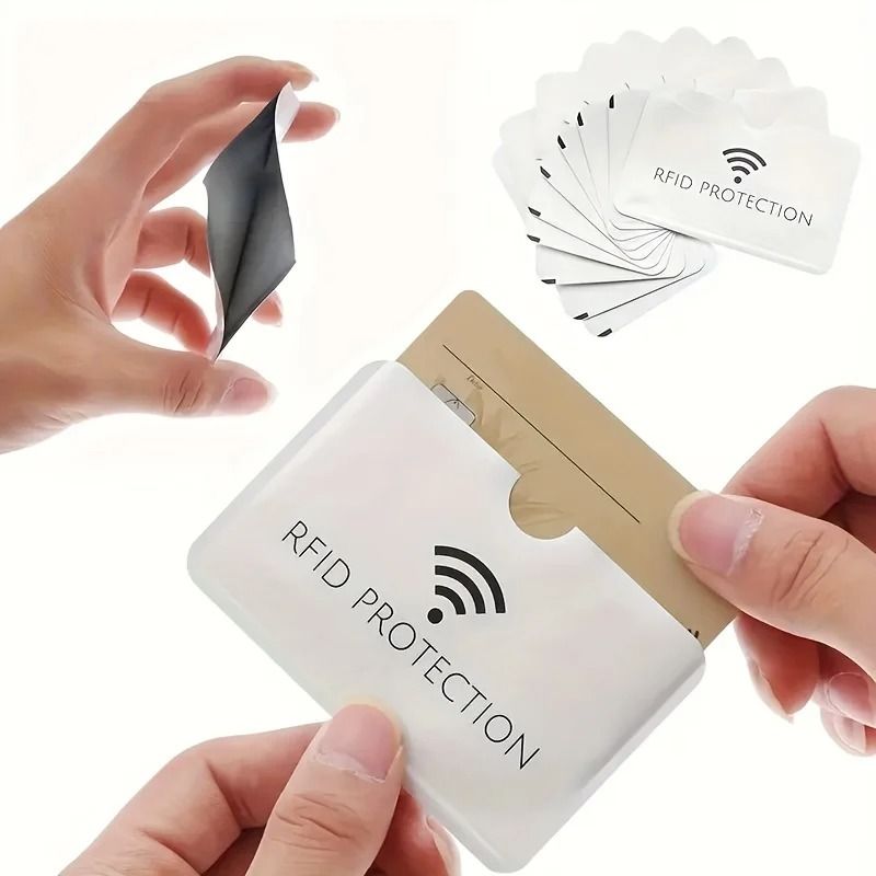 10-Piece Aluminum Smart RFID Blocking Sleeves – Ultra-Slim Anti-Theft Bank Card Protection