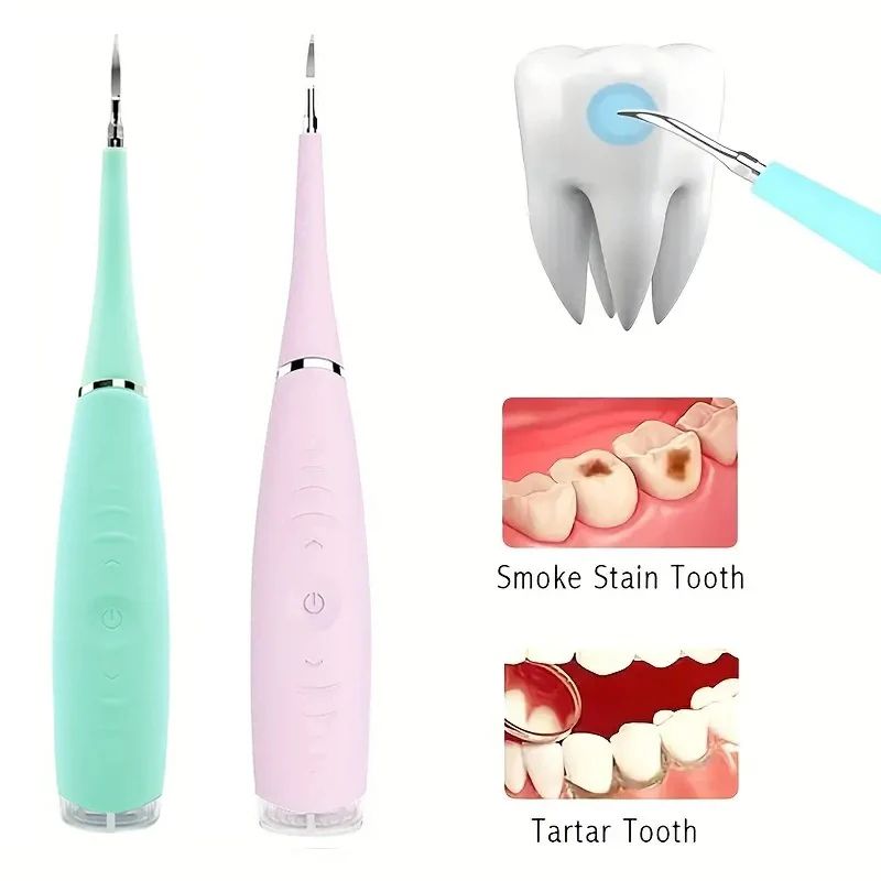 USB Rechargeable Electric Teeth Cleaner Ultrasonic Dental Tartar Remover Precision Plaque Cleaning Tool