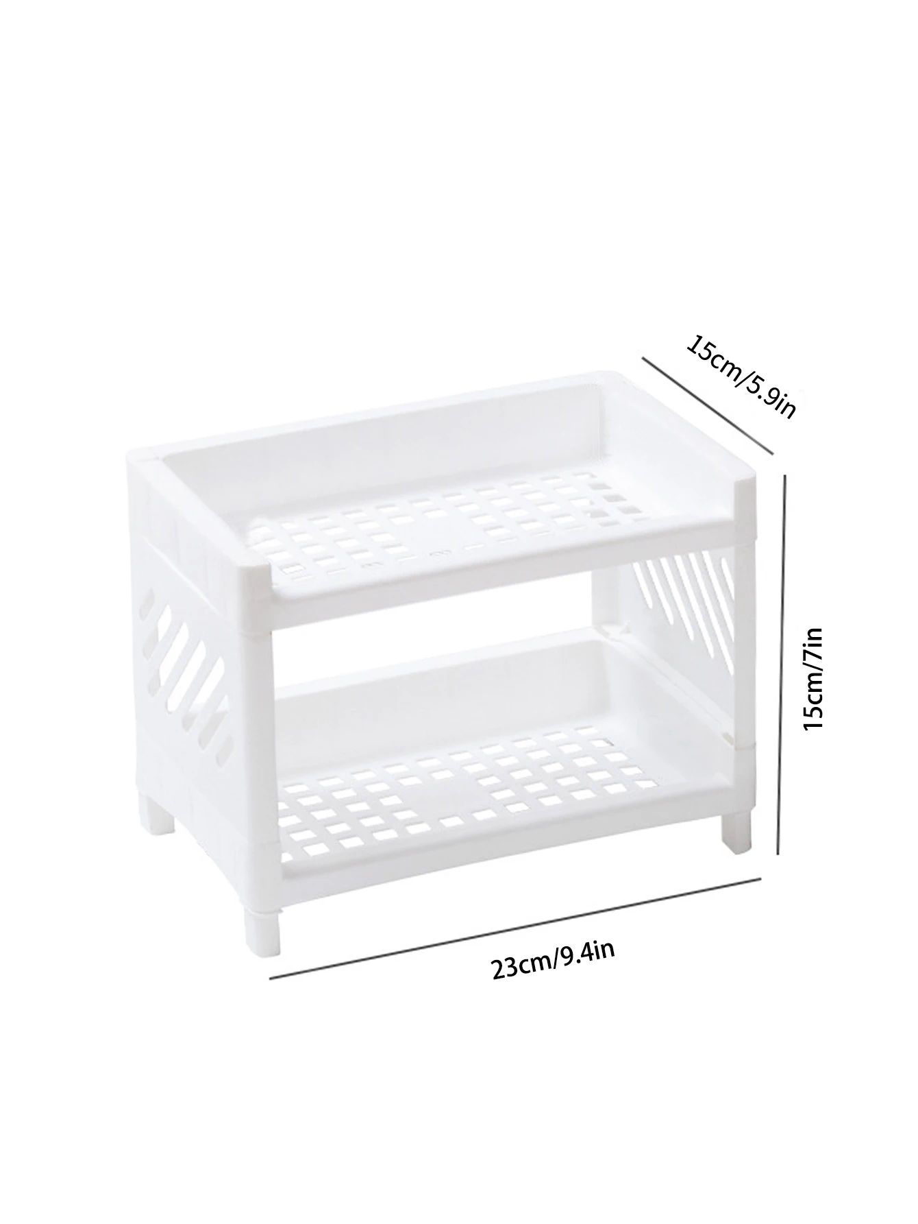 Minimalist Double Layer Desktop Storage Rack Plastic Organizer Shelf