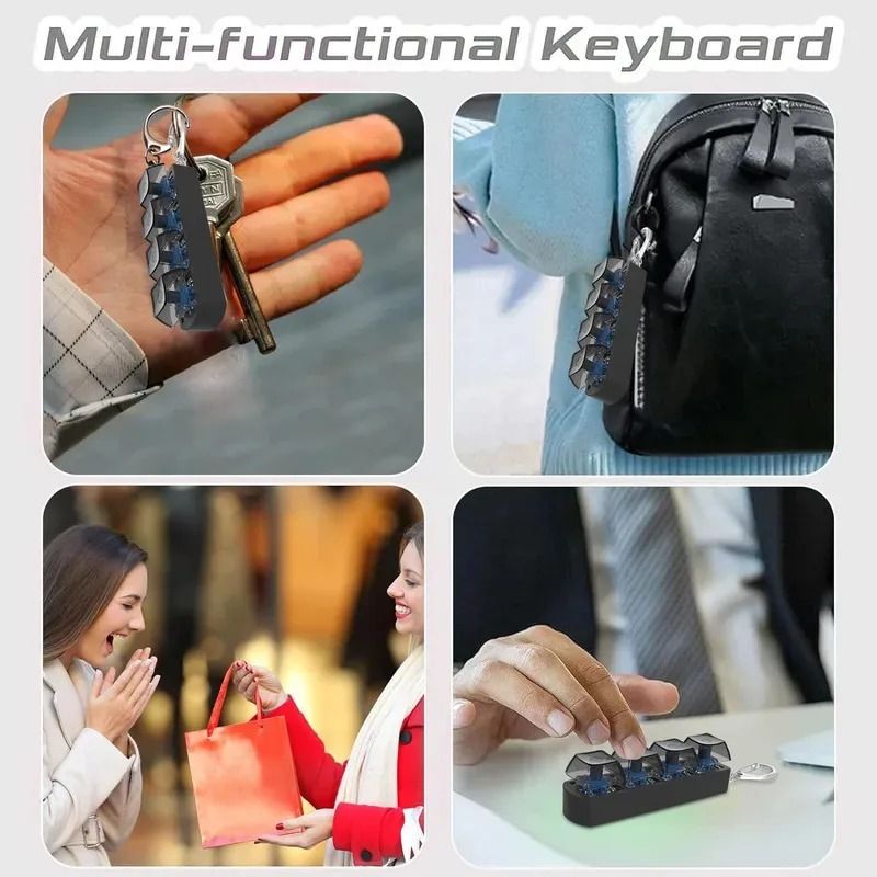 4-Key Mechanical Keyboard Fidget Keychain