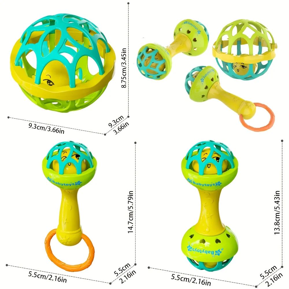 Colorful Hand-Crank Baby Bell Toy for Sensory Learning & Motor Development