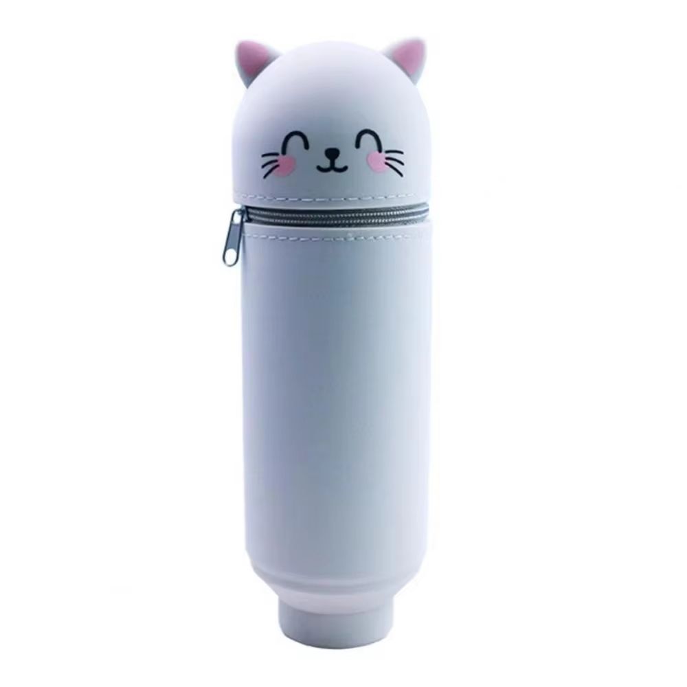 Silicone Cartoon Animal Pencil Case Foldable Pen Pouch with Zipper