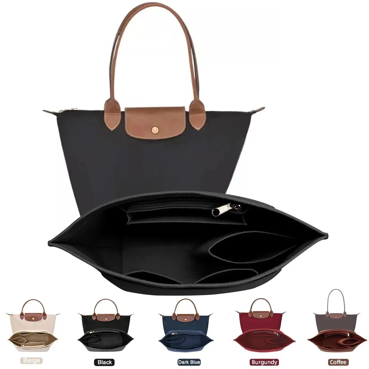 Felt Insert Purse Organizer for Longchamp and Tote Bags