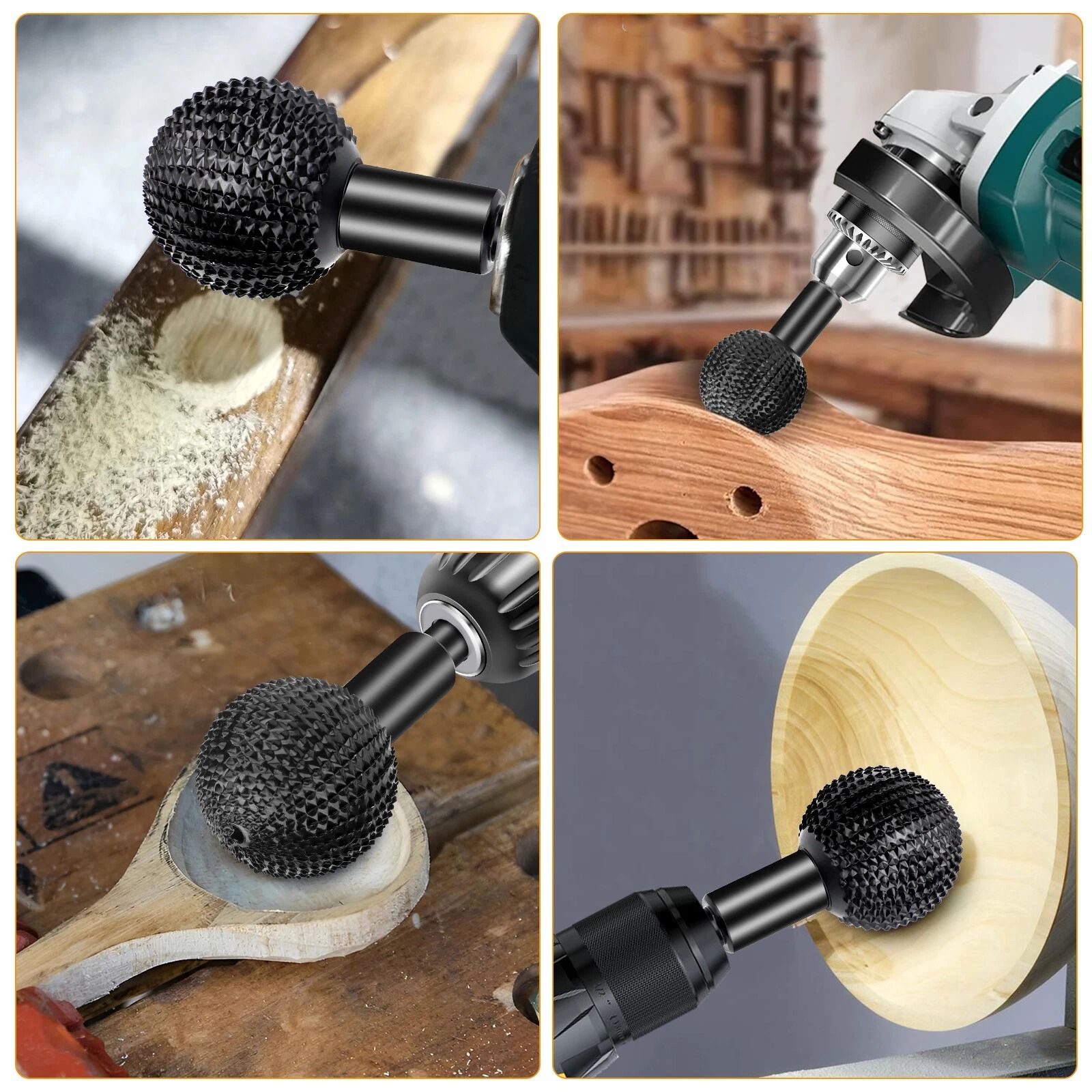 Shank Sphere Rotary Burr Set Carbon Steel Wood Carving & Metal Shaping Tool