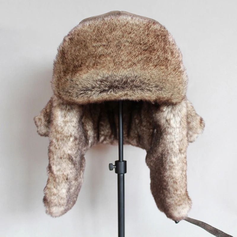 Premium PU Leather Thermal Bomber Ushanka Hat